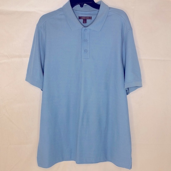 Nordstrom Other - NORDSTROM NEW Blue Short Sleeve 100% Cotton Collared Polo Shirt Men’s Large NWOT
